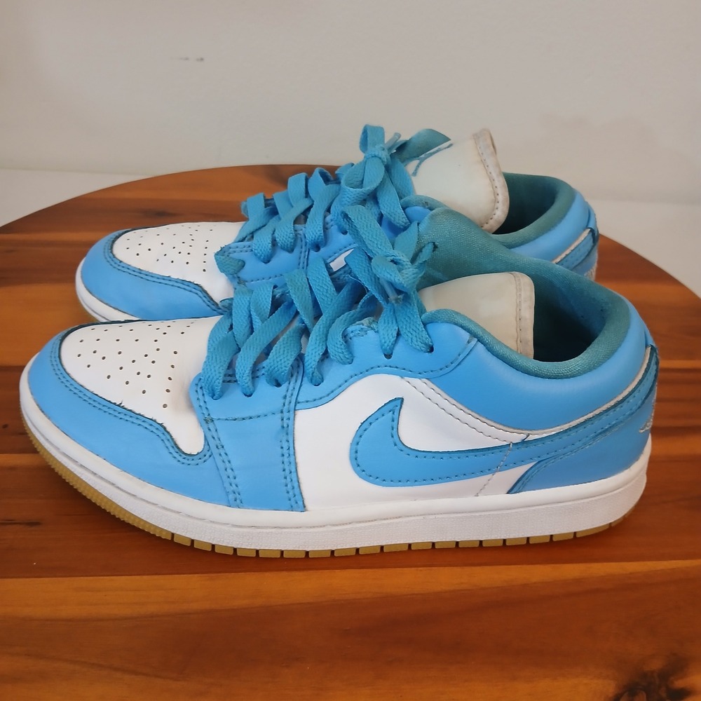 Nike Air Jordan 1 Low DC0774-104 White Gum Powder‎ Blue Womens 6 Sneakers Shoes